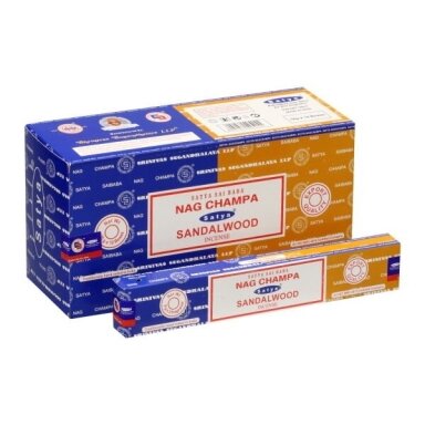 Satya Nag Champa & Sandalwood smilkalai x 12 Satya Nag Champa & Sandalwood smilkalai x 12
